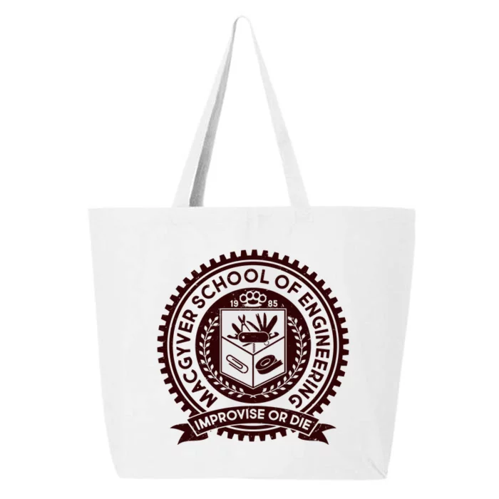 Cool MacGyver School Of Engineering Improvise Or Die EST 1985 Emblem 25L Jumbo Tote