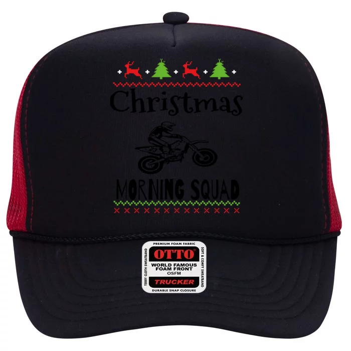 Christmas Morning Squad Offroading Gift High Crown Mesh Trucker Hat