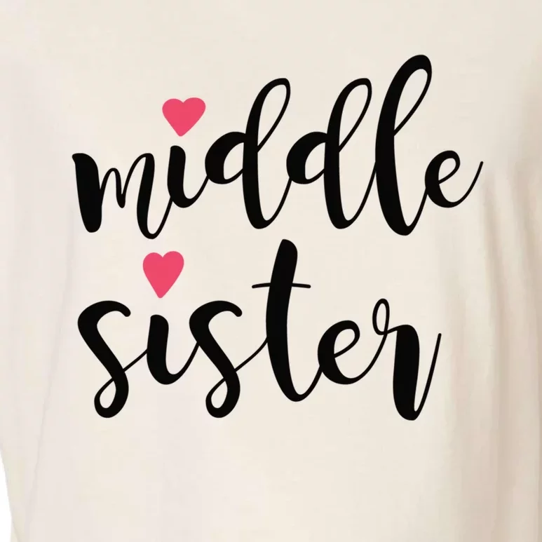 Cute Middle Sister Gift Lucky To Have Big Sis And Lil' Sister Cool Gift Garment-Dyed Women's Muscle Tee