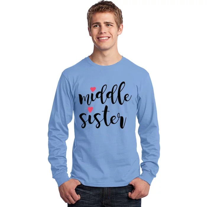 Cute Middle Sister Gift Lucky To Have Big Sis And Lil' Sister Cool Gift Long Sleeve Shirt