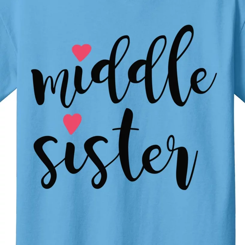 Cute Middle Sister Gift Lucky To Have Big Sis And Lil' Sister Cool Gift Kids T-Shirt