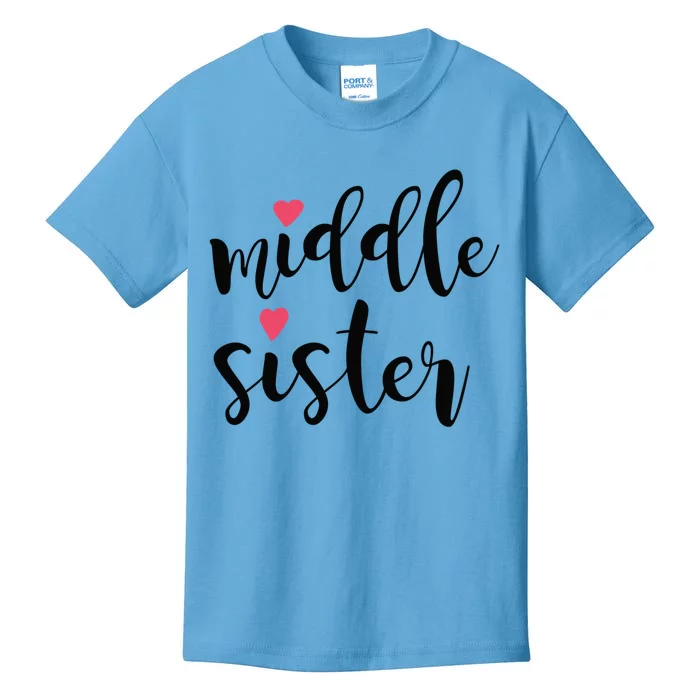 Cute Middle Sister Gift Lucky To Have Big Sis And Lil' Sister Cool Gift Kids T-Shirt