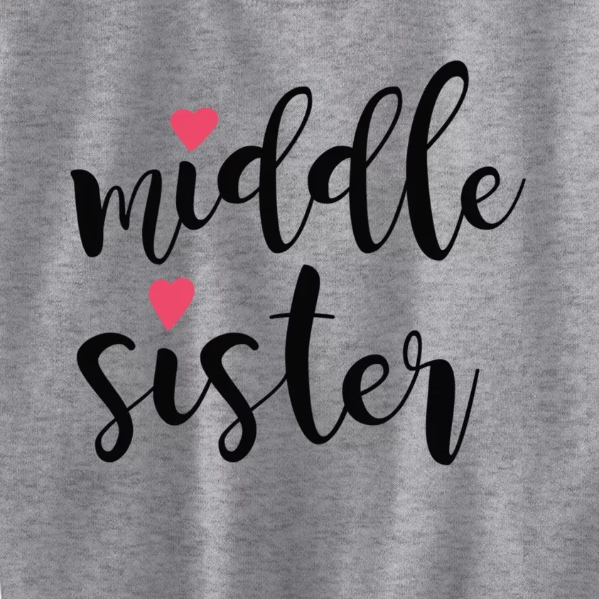 Cute Middle Sister Gift Lucky To Have Big Sis And Lil' Sister Cool Gift Kids Sweatshirt