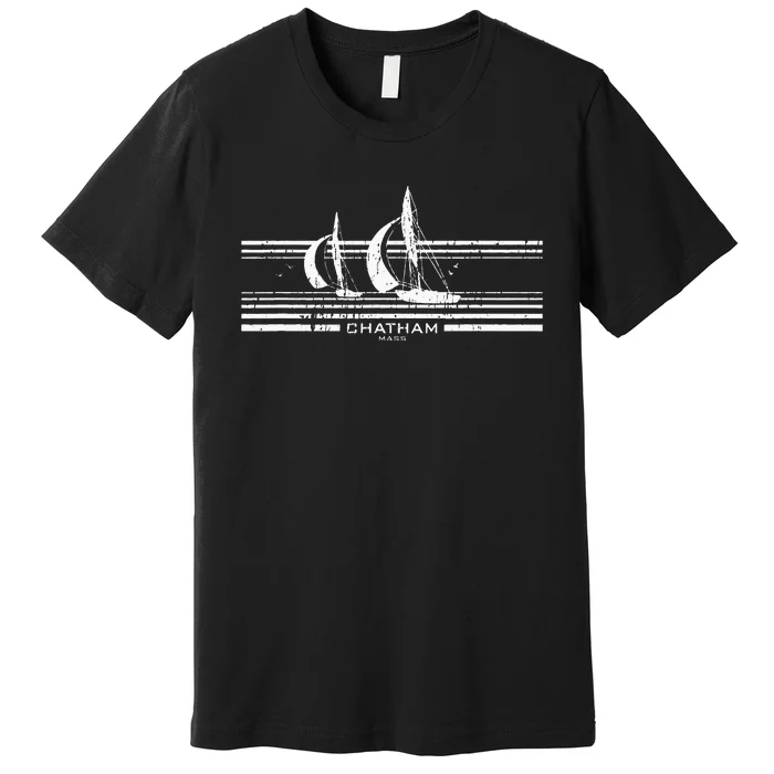 Chatham MA Sailboat Vintage 70s Graphic Premium T-Shirt