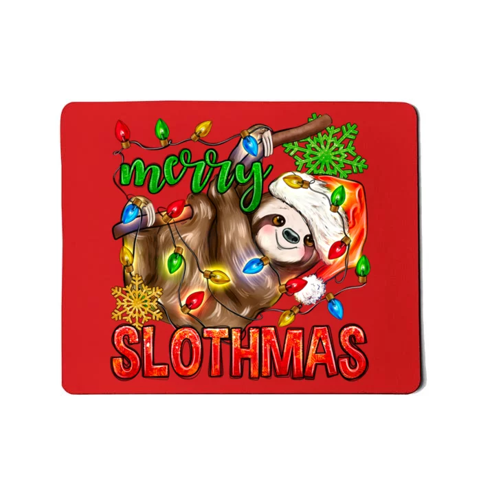 Cool Merry Slothmas Funny Sloth Mousepad