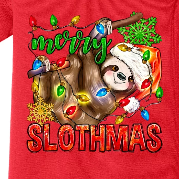 Cool Merry Slothmas Funny Sloth Baby Bodysuit