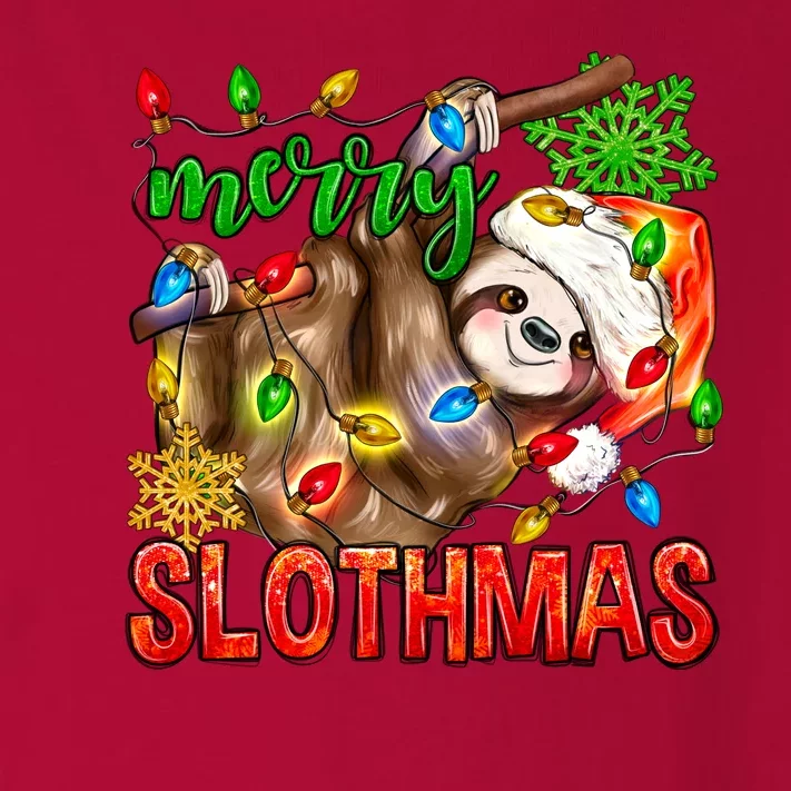 Cool Merry Slothmas Funny Sloth Toddler Long Sleeve Shirt