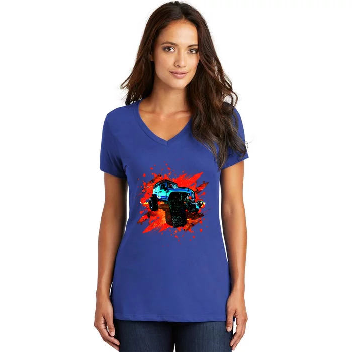 Cool Monster Truck Racing Gift Women's V-Neck T-Shirt