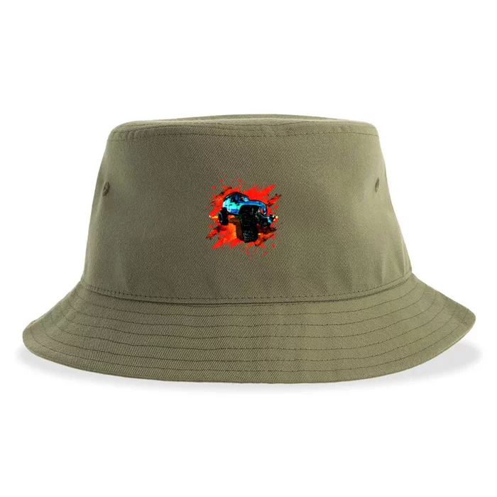 Cool Monster Truck Racing Gift Sustainable Bucket Hat