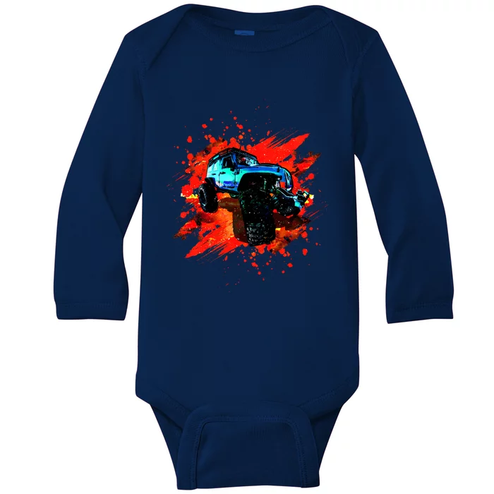 Cool Monster Truck Racing Gift Baby Long Sleeve Bodysuit