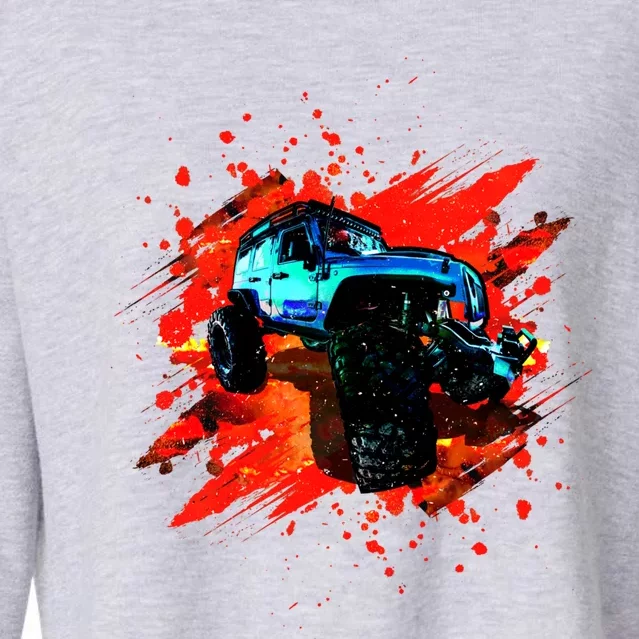 Cool Monster Truck Racing Gift Cropped Pullover Crew