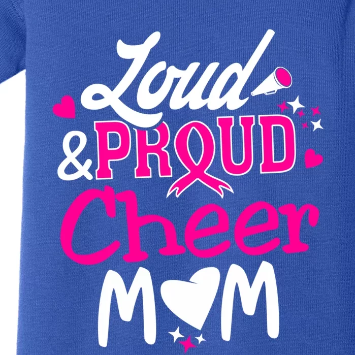 Cheer Mom Tee Pink Month Loud And Proud Cheerleading Gift Baby Bodysuit