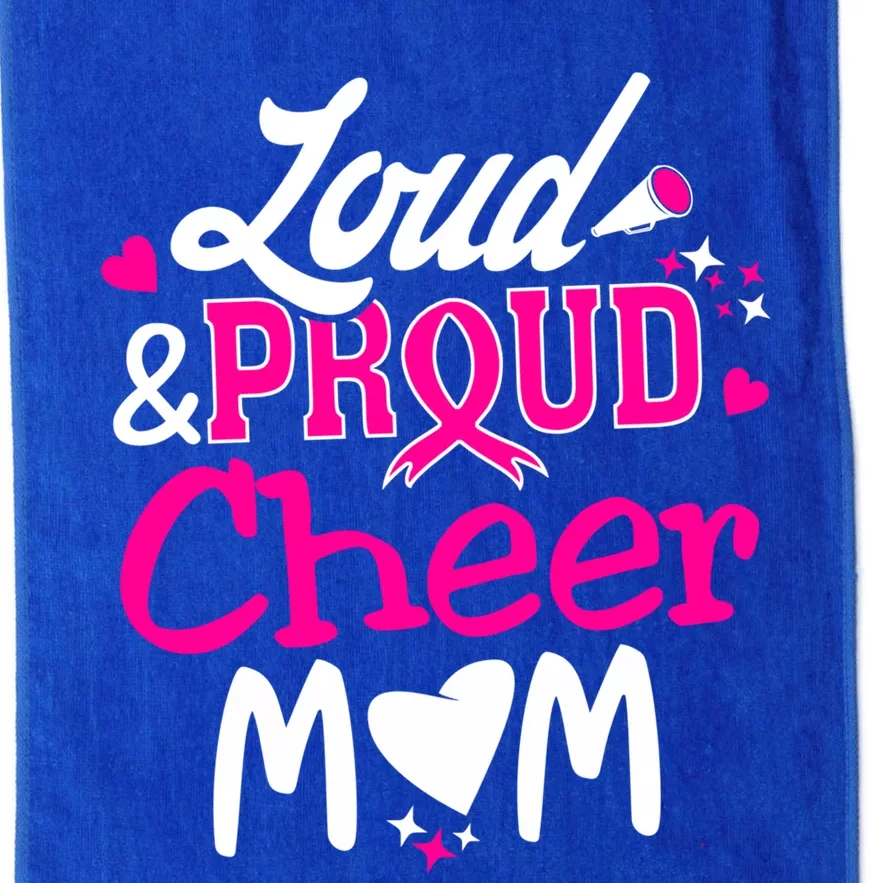 Cheer Mom Tee Pink Month Loud And Proud Cheerleading Gift Platinum Collection Golf Towel