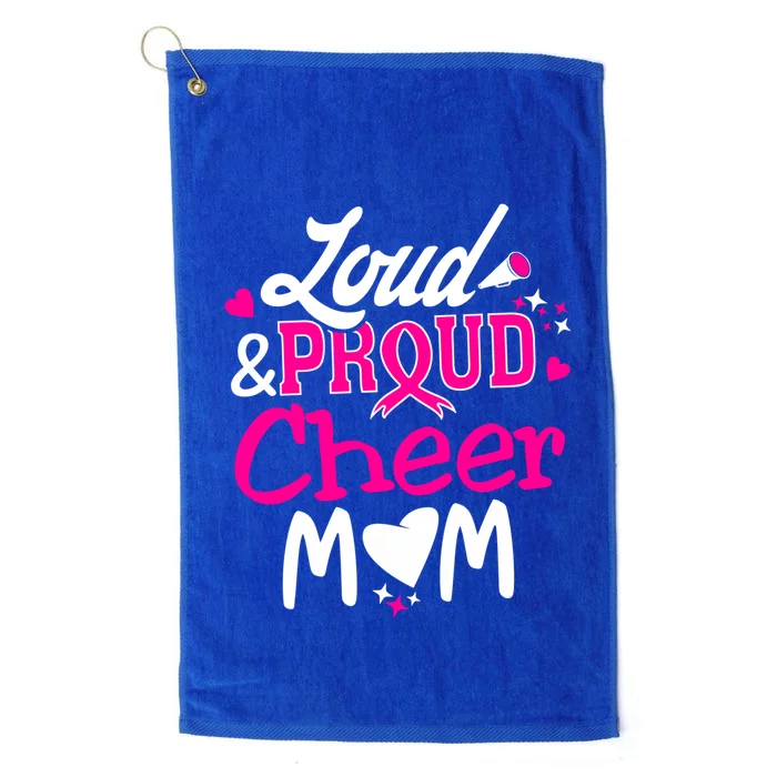 Cheer Mom Tee Pink Month Loud And Proud Cheerleading Gift Platinum Collection Golf Towel