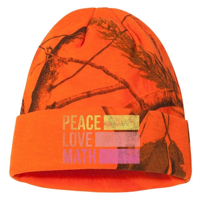 Cute Math Teacher Peace Love Math Kati - 12in Camo Beanie