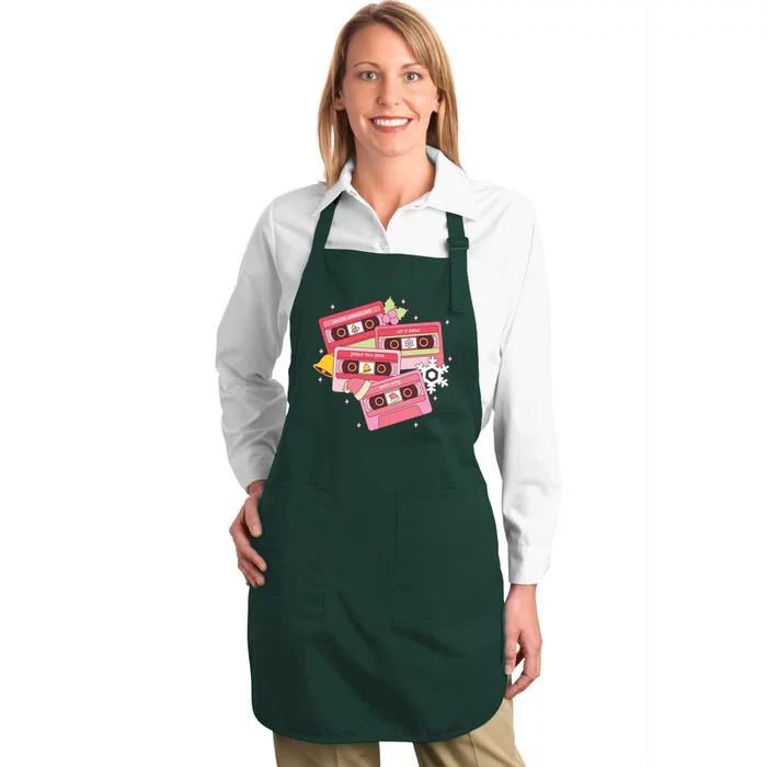 Christmas Music Track List Holiday Full-Length Apron With Pocket