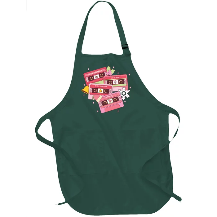 Christmas Music Track List Holiday Full-Length Apron With Pocket