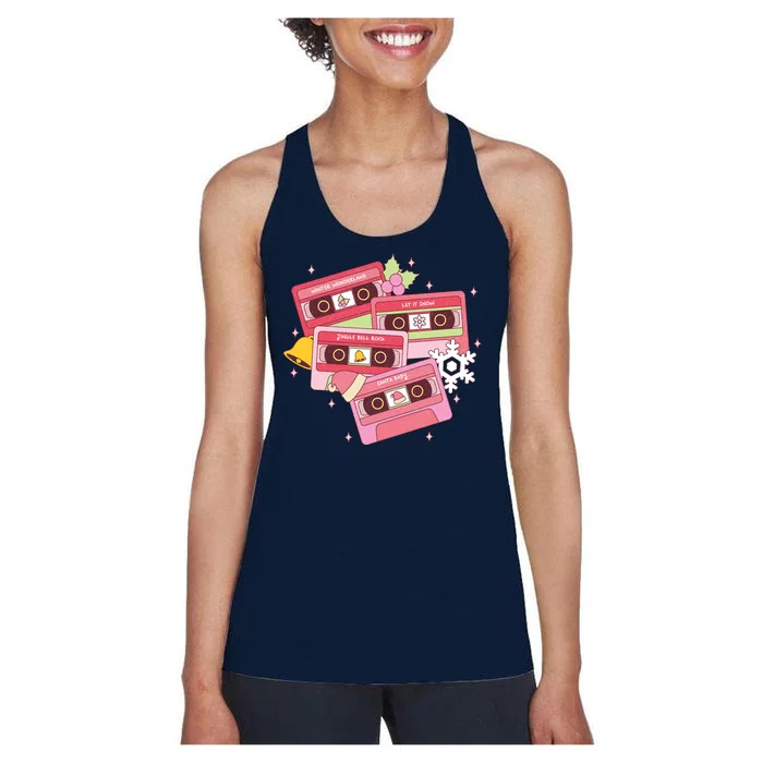 Christmas Music Track List Holiday Women's Racerback Tank