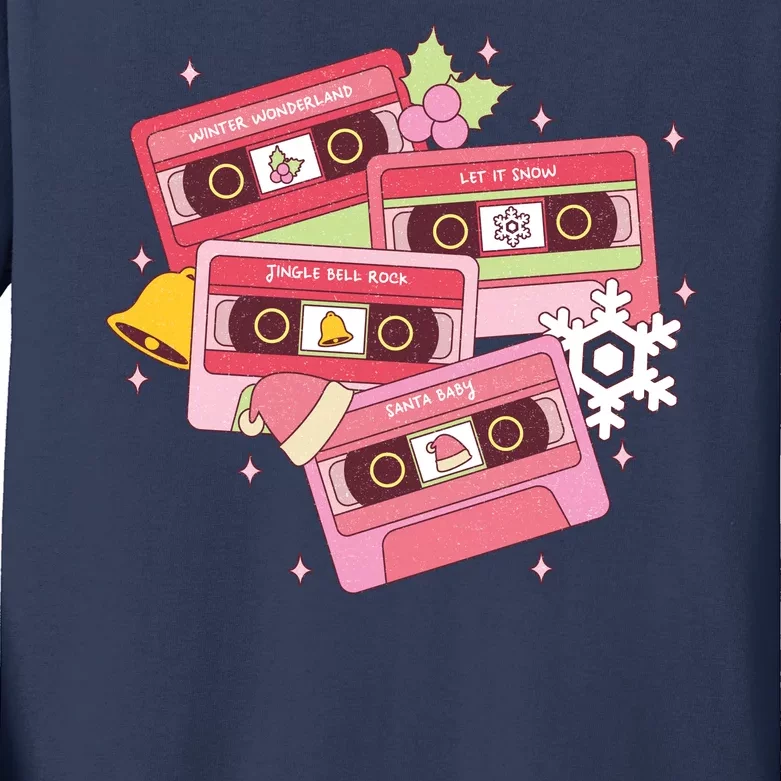 Christmas Music Track List Holiday Kids Long Sleeve Shirt