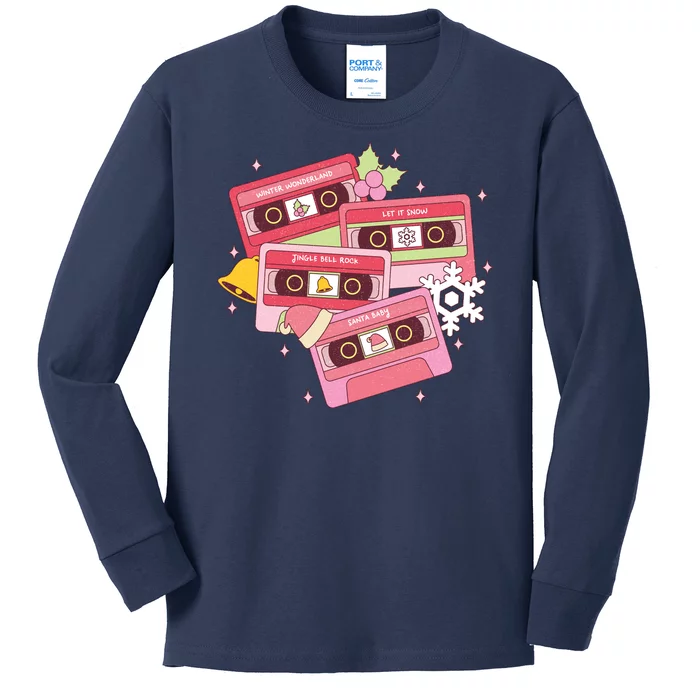 Christmas Music Track List Holiday Kids Long Sleeve Shirt