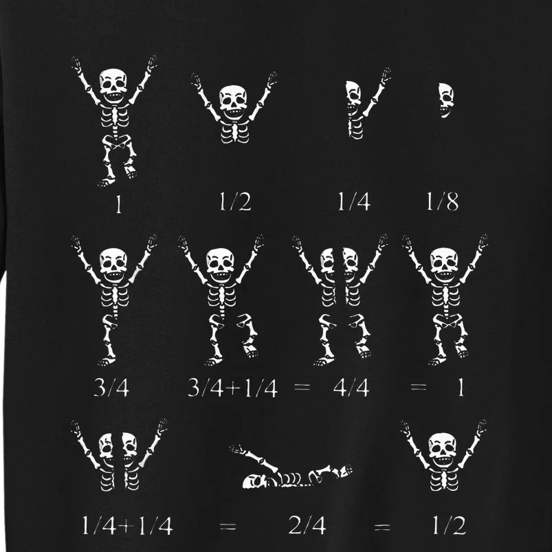 Cute Math Teacher Equation Skeleton Math Students Halloween Tall Sweatshirt