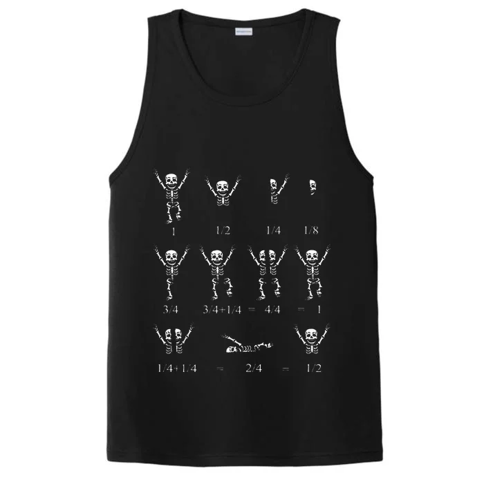 Cute Math Teacher Equation Skeleton Math Students Halloween Performance Tank