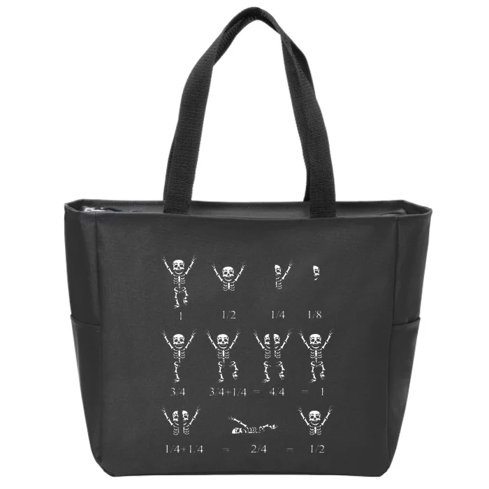 Cute Math Teacher Equation Skeleton Math Students Halloween Zip Tote Bag