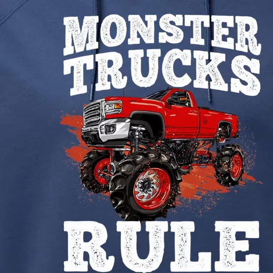 Cool Monster Truck For Trucks Mud Truck Driver Performance Fleece Hoodie