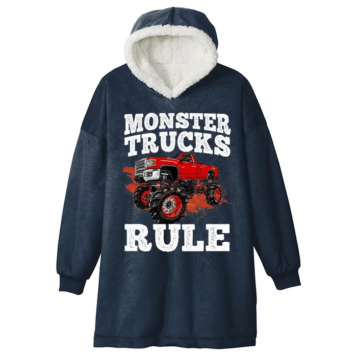 Cool Monster Truck For Trucks Mud Truck Driver Hooded Wearable Blanket