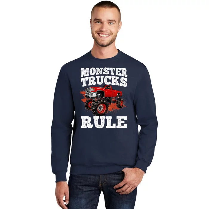 Cool Monster Truck For Trucks Mud Truck Driver Tall Sweatshirt