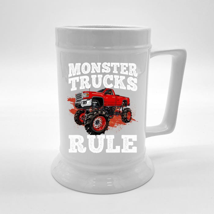 Cool Monster Truck For Trucks Mud Truck Driver Front & Back Beer Stein