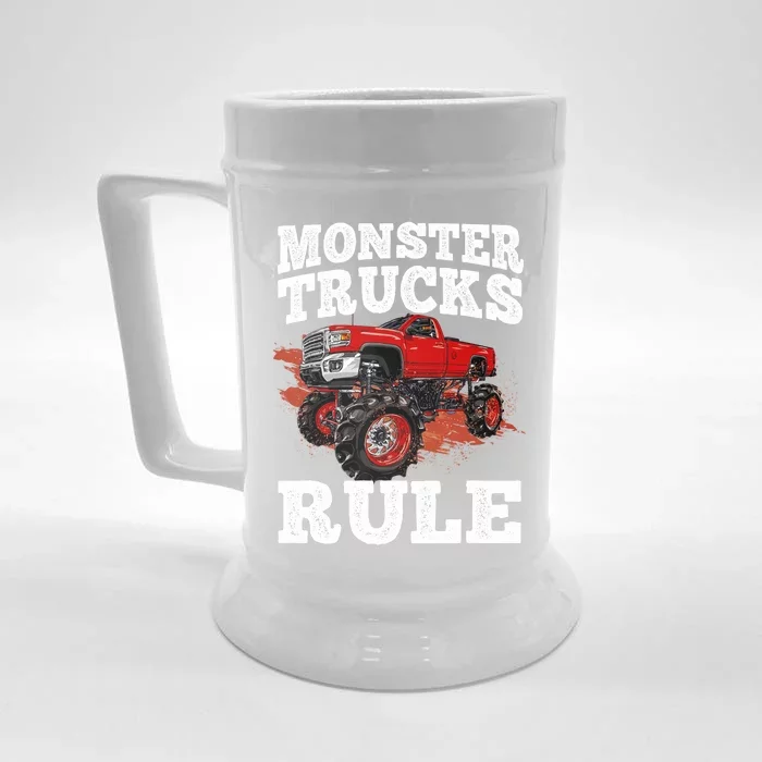 Cool Monster Truck For Trucks Mud Truck Driver Front & Back Beer Stein