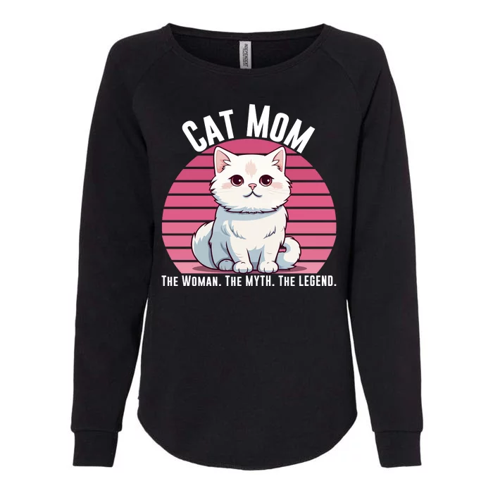 Cat Mom The Woman The Myth The Legend Cat Lover Cat Mom Cat Parent Cat Owner Womens California Wash Sweatshirt