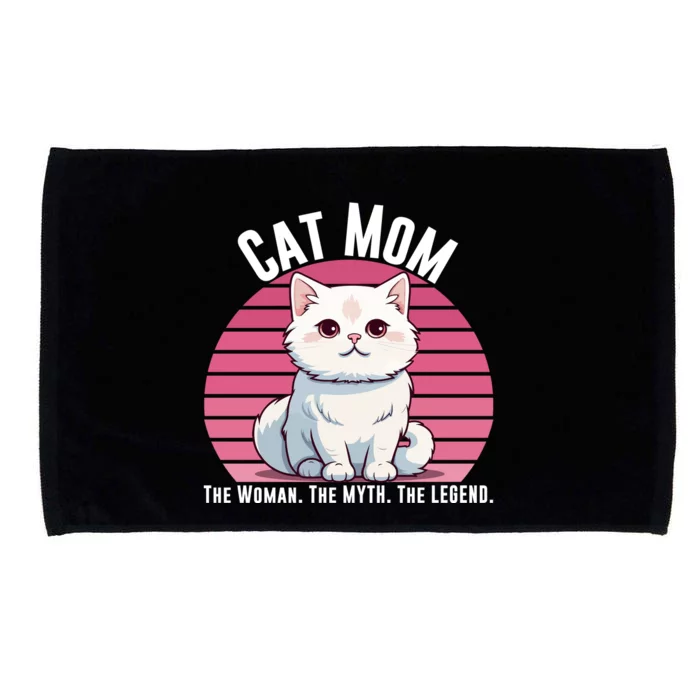 Cat Mom The Woman The Myth The Legend Cat Lover Cat Mom Cat Parent Cat Owner Microfiber Hand Towel