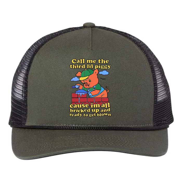 Call Me The Third Lil Piggy Retro Rope Trucker Hat Cap