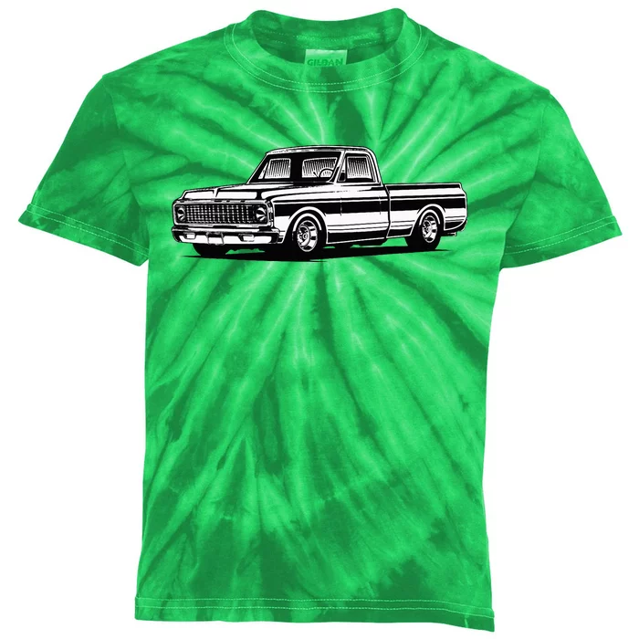 C10 Mini Truck Lowrider Slammed Kids Tie-Dye T-Shirt