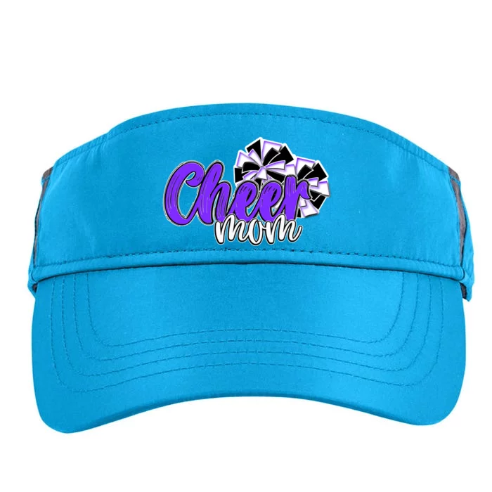 Cheer Mom Top Pom Poms Purple Mascot Colors School Cute Gift Adult Drive Performance Visor