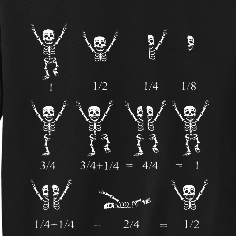 Cute Math Teacher Equation Skeleton Math Students Halloween Tall Sweatshirt