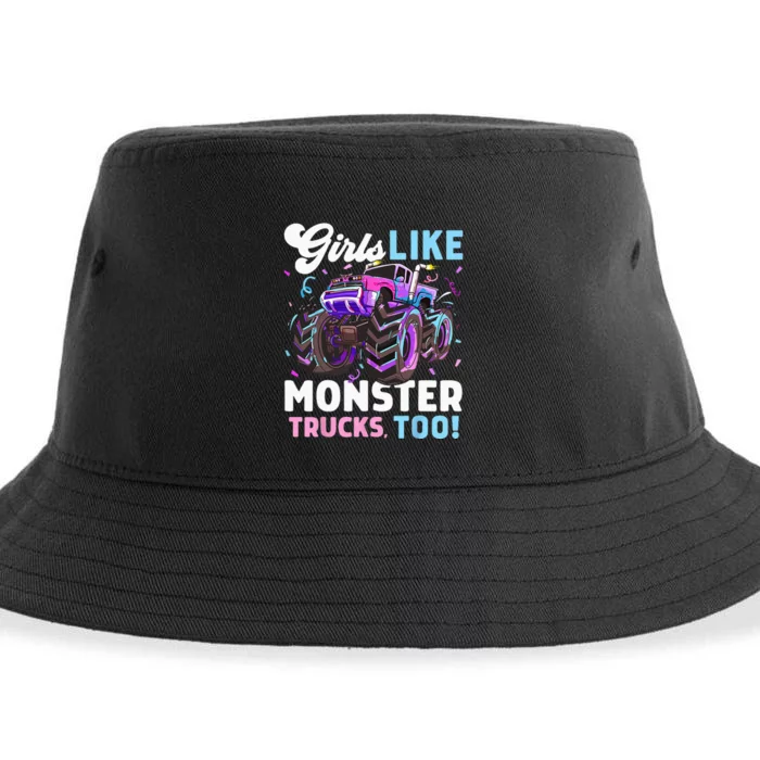 Cute Monster Truck Girls Like Monster Trucks Too Sustainable Bucket Hat