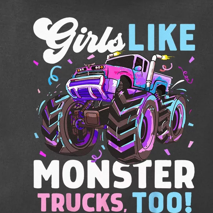 Cute Monster Truck Girls Like Monster Trucks Too Zip Tote Bag