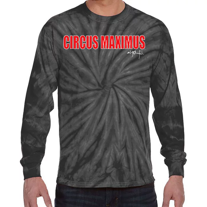 Circus Maximus Typeset Design Tie-Dye Long Sleeve Shirt