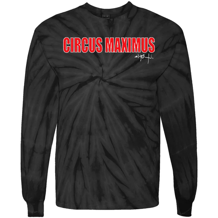 Circus Maximus Typeset Design Tie-Dye Long Sleeve Shirt