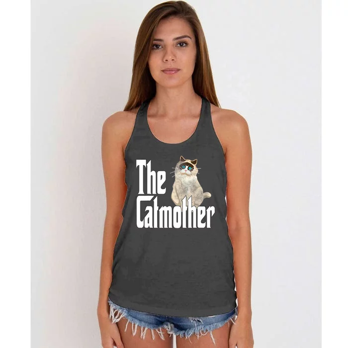 Cat Mom The Catmother Crazy Cat Mother Kitty Mommy Women's Knotted Racerback Tank