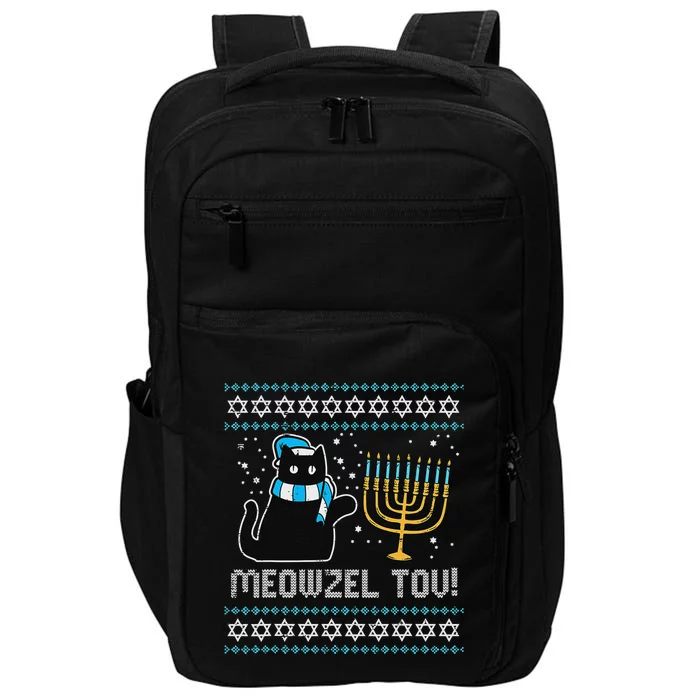 Cute Meowzel Tov Black Cat Funny Hanukkah Impact Tech Backpack