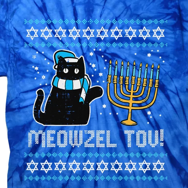 Cute Meowzel Tov Black Cat Funny Hanukkah Tie-Dye T-Shirt