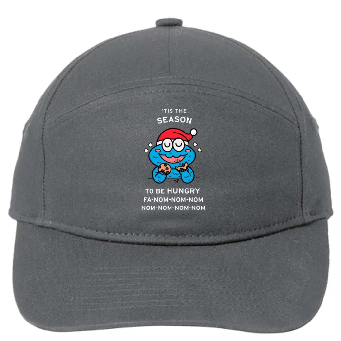 Cookie Monster Tis The Seasonto Be Hungry Fa Nom Nom Nom 7-Panel Snapback Hat