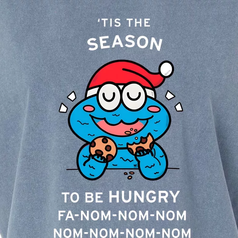 Cookie Monster Tis The Seasonto Be Hungry Fa Nom Nom Nom Garment-Dyed Women's Muscle Tee