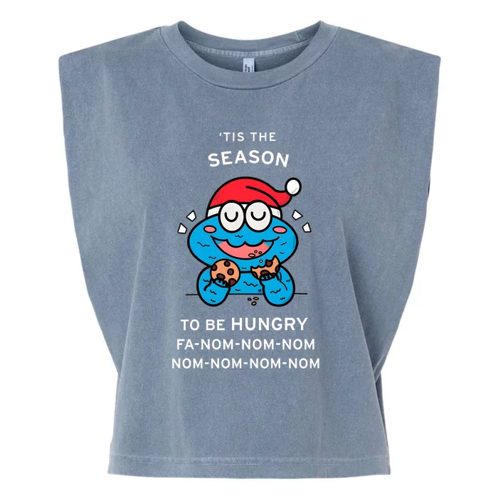 Cookie Monster Tis The Seasonto Be Hungry Fa Nom Nom Nom Garment-Dyed Women's Muscle Tee