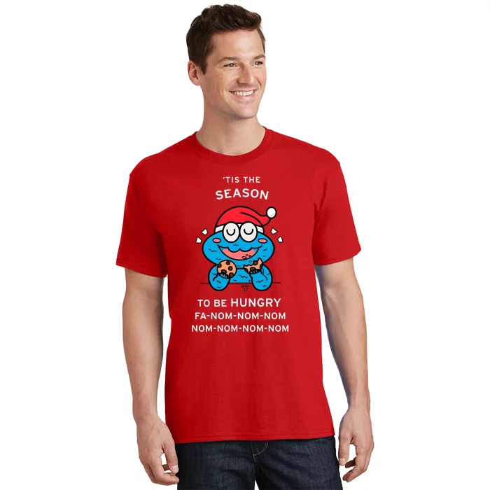 Cookie Monster Tis The Seasonto Be Hungry Fa Nom Nom Nom T-Shirt