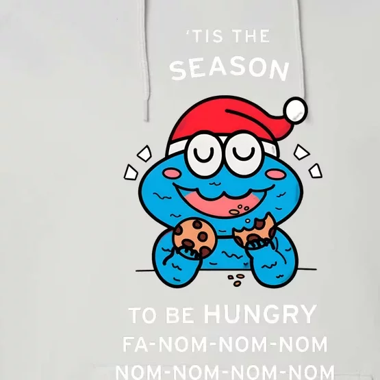 Cookie Monster Tis The Seasonto Be Hungry Fa Nom Nom Nom Performance Fleece Hoodie